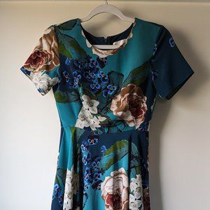 Corey Lynn Calter Anthropologie Dress Size 0 Blue Floral